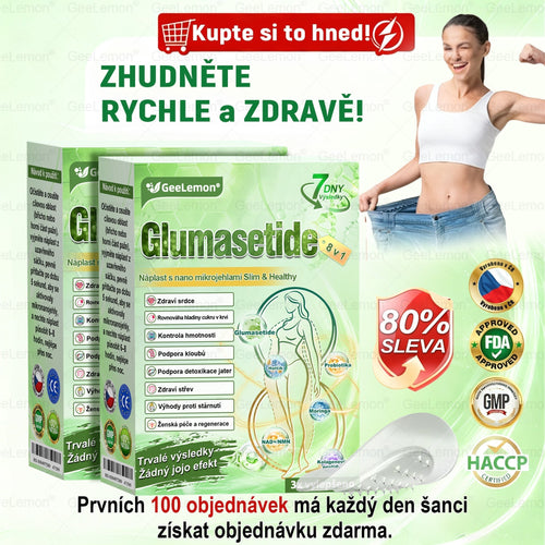 Oficiální prodejna BENU | 🎁 𝐆𝐞𝑒𝑙𝑒𝐦𝐨𝐧® Glum𝐚𝐬𝐞tide 8 v 1 – Zeštíhlující nano mikrojihlový náplast 🇨🇿 Jen 1× denně ✅ Viditelné změny za 7 dní – na obezitu, kardiovaskulární zdraví, diabetes a kloubní problémy