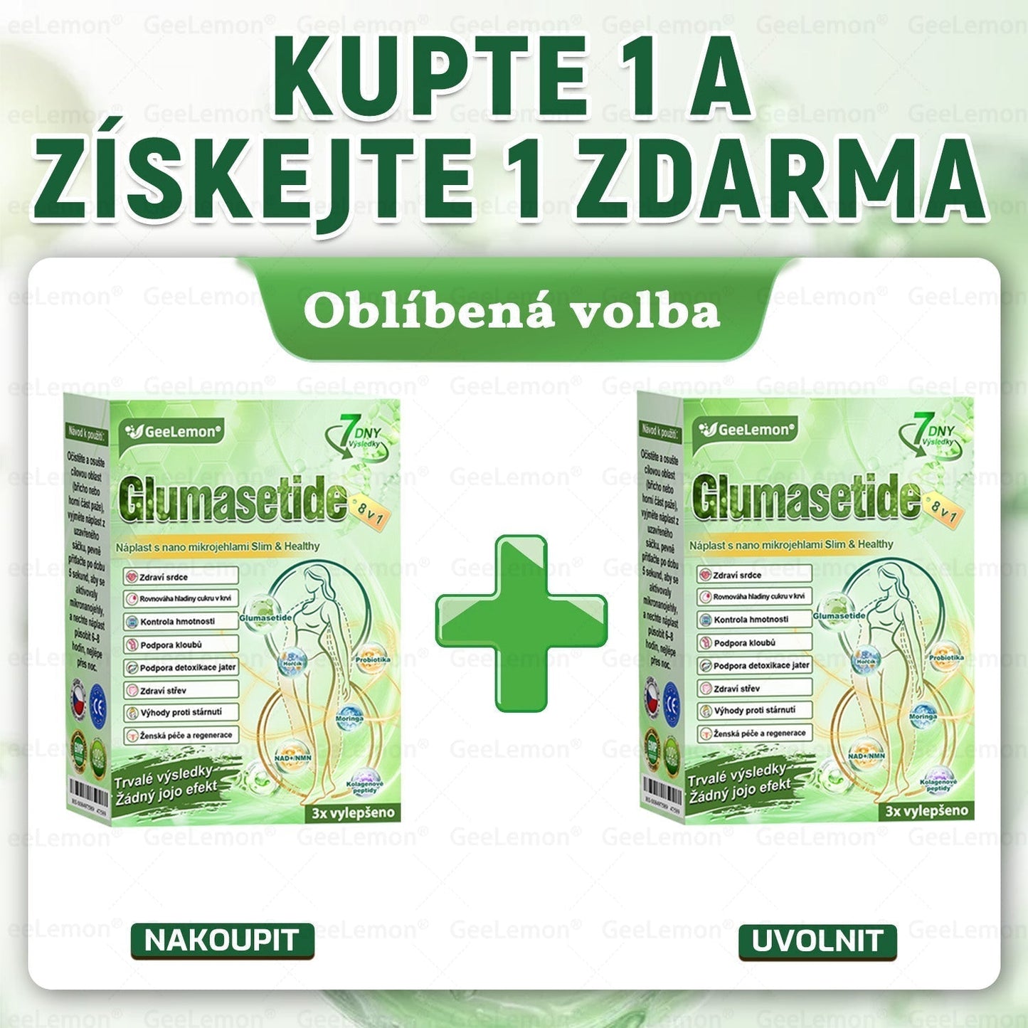 Oficiální prodejna BENU | 🎁 𝐆𝐞𝑒𝑙𝑒𝐦𝐨𝐧® Glum𝐚𝐬𝐞tide 8 v 1 – Zeštíhlující nano mikrojihlový náplast 🇨🇿 Jen 1× denně ✅ Viditelné změny za 7 dní – na obezitu, kardiovaskulární zdraví, diabetes a kloubní problémy