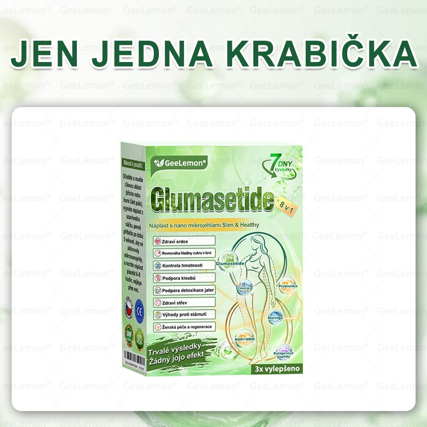 Oficiální prodejna BENU | 🎁 𝐆𝐞𝑒𝑙𝑒𝐦𝐨𝐧® Glum𝐚𝐬𝐞tide 8 v 1 – Zeštíhlující nano mikrojihlový náplast 🇨🇿 Jen 1× denně ✅ Viditelné změny za 7 dní – na obezitu, kardiovaskulární zdraví, diabetes a kloubní problémy