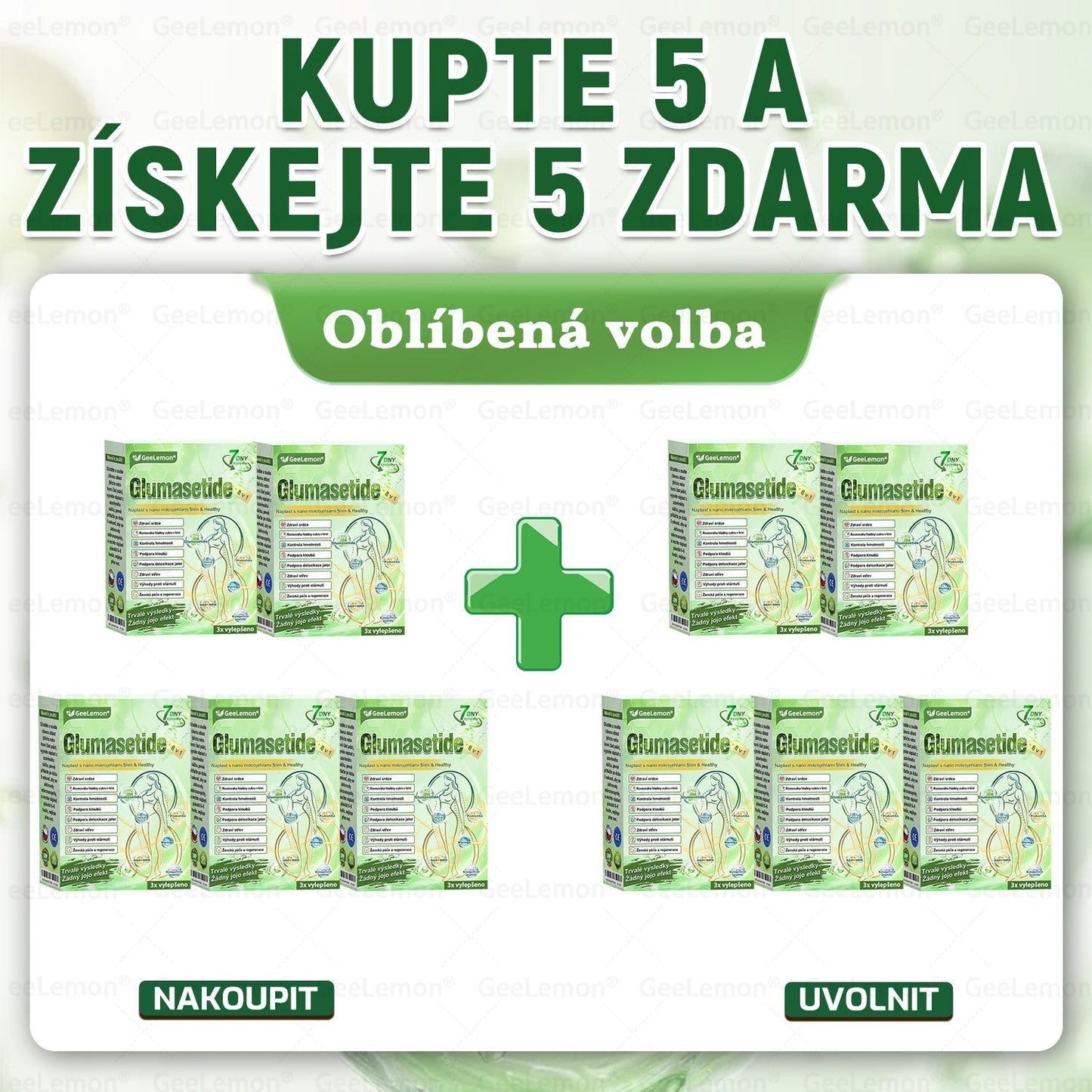 Oficiální prodejna BENU | 🎁 𝐆𝐞𝑒𝑙𝑒𝐦𝐨𝐧® Glum𝐚𝐬𝐞tide 8 v 1 – Zeštíhlující nano mikrojihlový náplast 🇨🇿 Jen 1× denně ✅ Viditelné změny za 7 dní – na obezitu, kardiovaskulární zdraví, diabetes a kloubní problémy